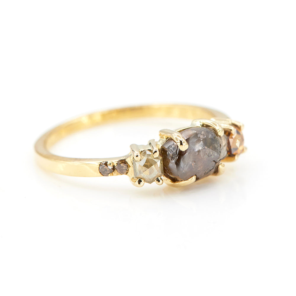 XW Bridal rough brown diamond ring