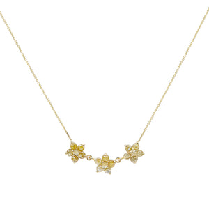 Stardust yellow three star diamond necklace