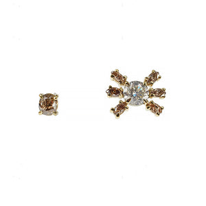 Galaxy natural color mismatched diamond studs