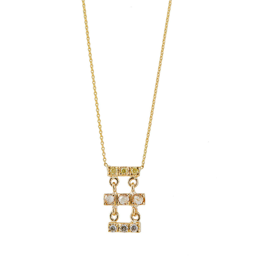 Astro three bar diamond necklace