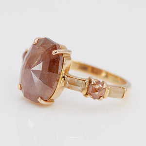 Galaxy reddish brown rose cut diamond ring