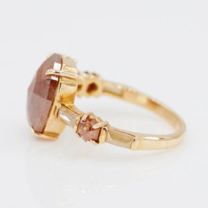 Galaxy reddish brown rose cut diamond ring