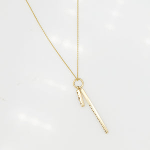 Astro two diamond bar long necklace