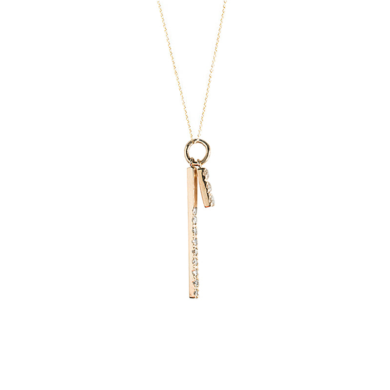 Astro two diamond bar long necklace