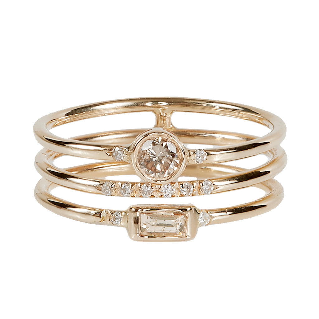Gravity full three stack ring - xiao wang jewelry