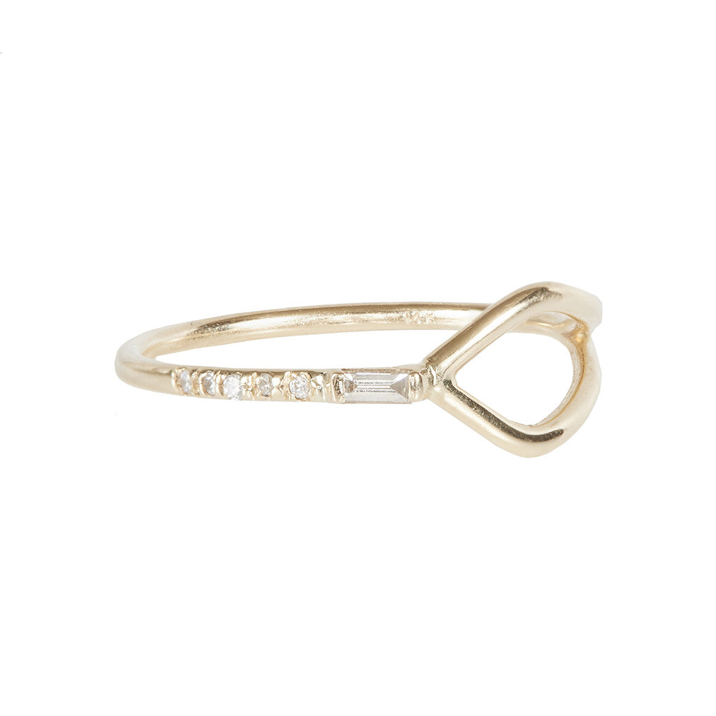 Gravity Baguette diamond Y ring