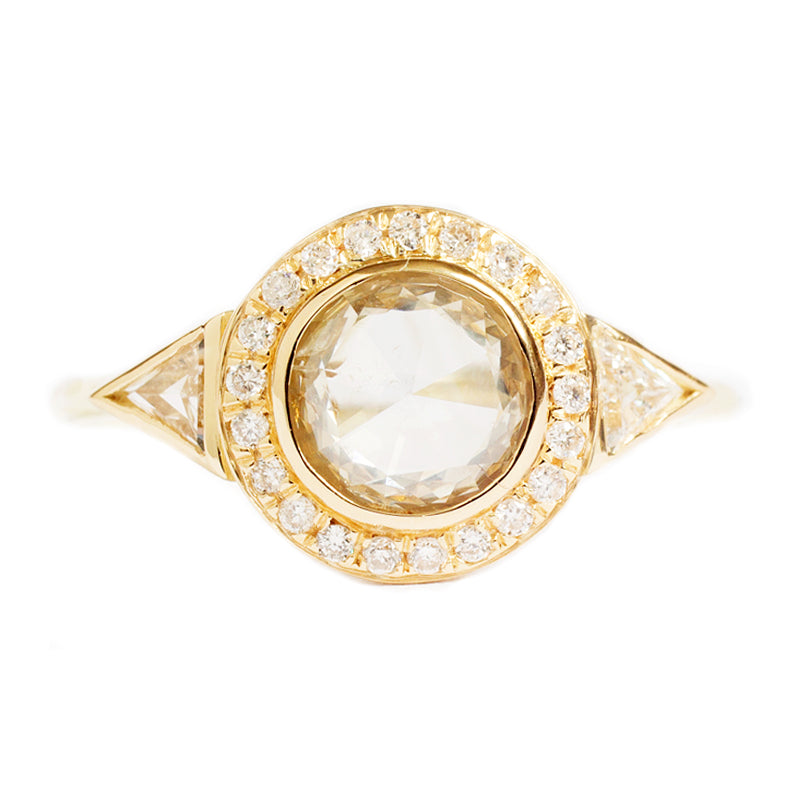 Galaxy round rose cut diamond ring