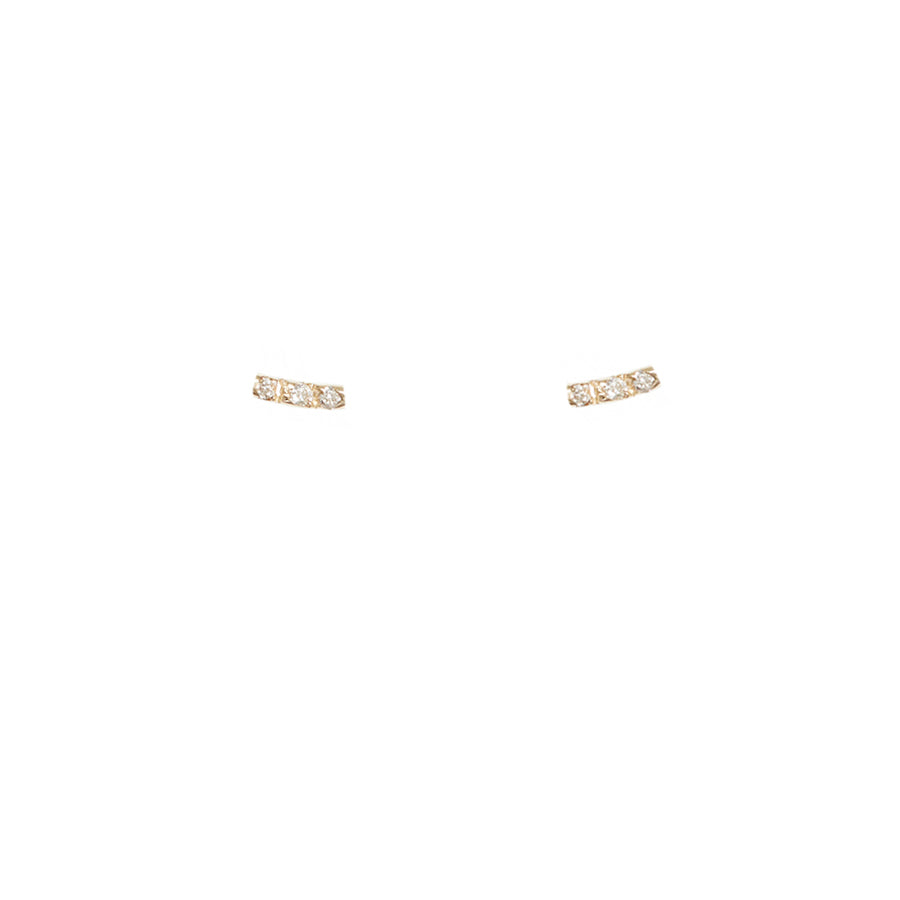 Gravity diamond simple bar stud earrings