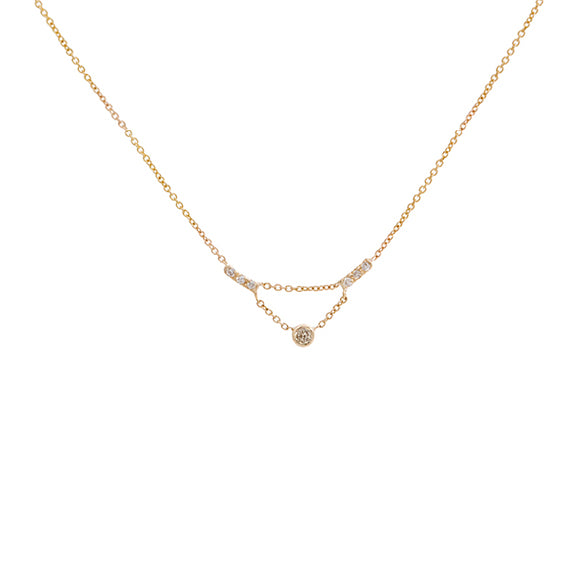Gravity chain round diamond necklace