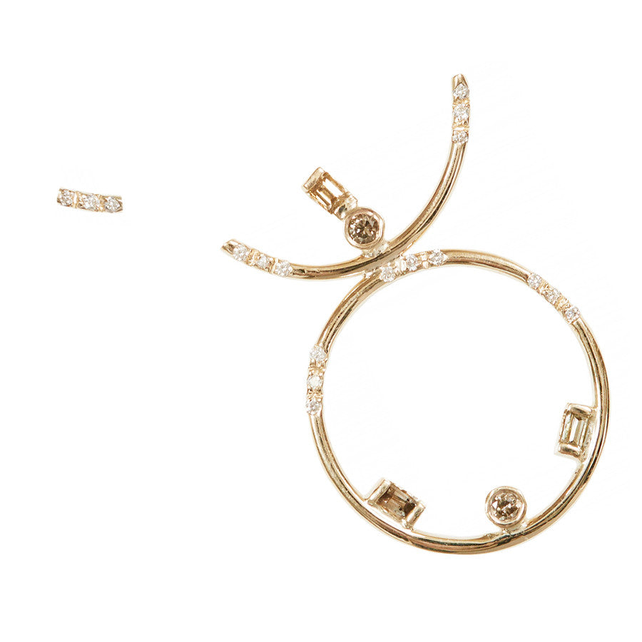 Gravity statement diamond earrings