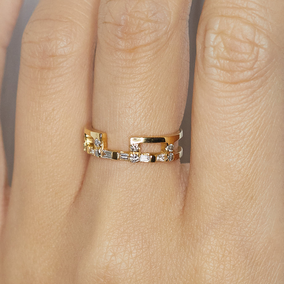 Astro diamond stack ring