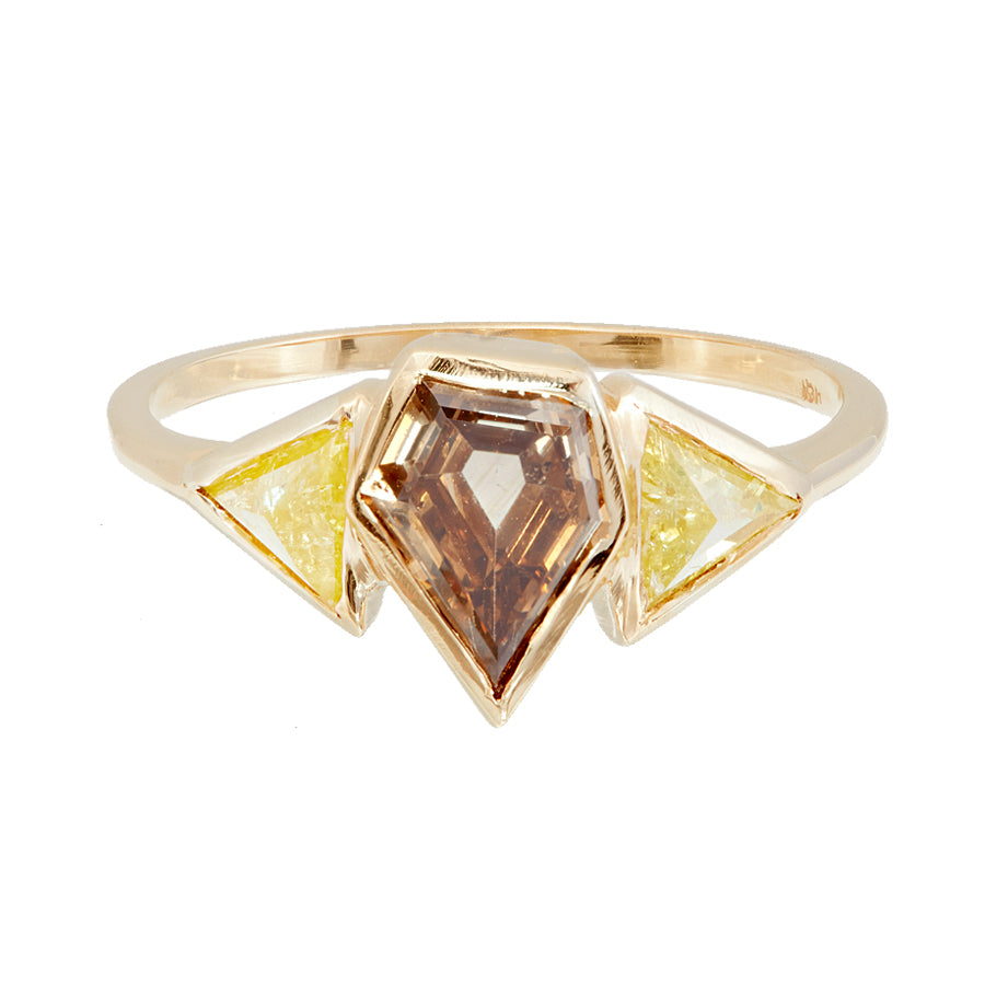 XW Bridal orange brown diamond ring