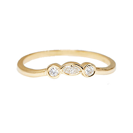 XW Bridal curve yellow gold diamond band