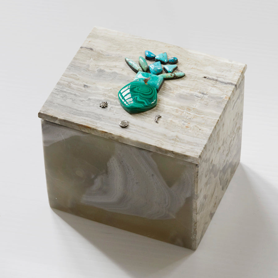 onyx turquoise malachite star moon sun diamond jewelry box