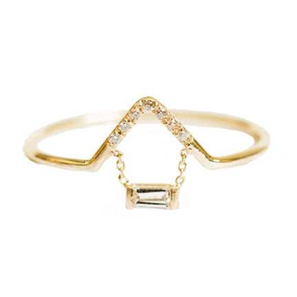 Gravity baguette diamond chain ring