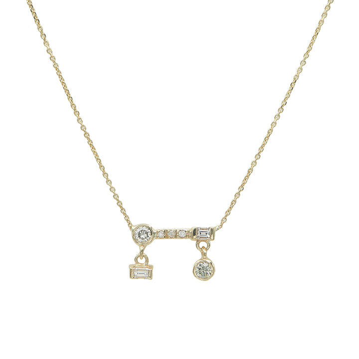 Gravity balance shake diamond necklace