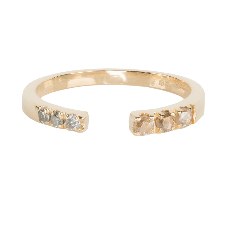 Astro gray and champagne diamond open band