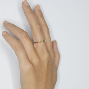 Astro princess cut diamond chain ring