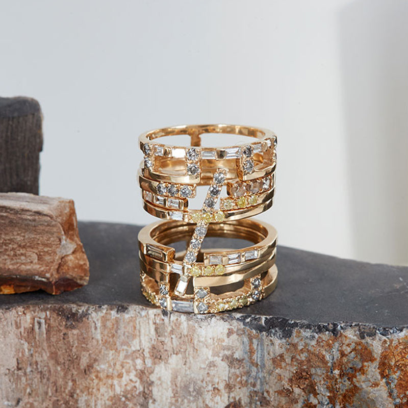 Astro multi color diamond stack ring xiao wang jewelry