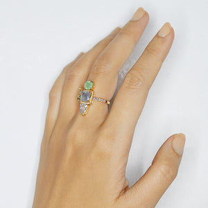 Galaxy Rare aqua diamond ring