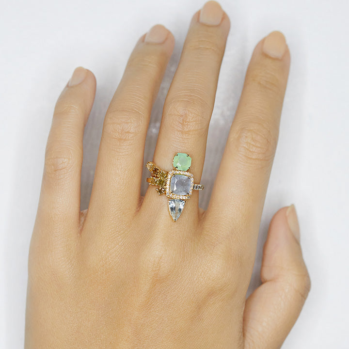 Galaxy Rare aqua diamond ring