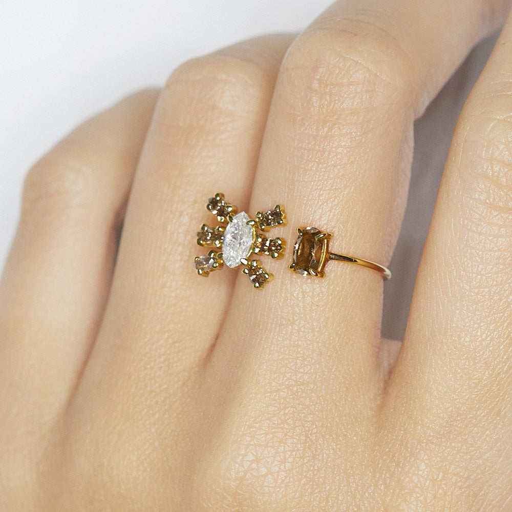 Galaxy natural color diamond open ring