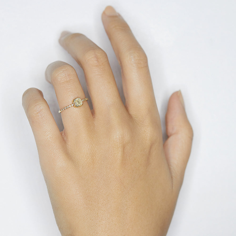 Small yellow diamond ring clearance