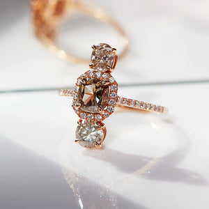 Galaxy natural color diamond rose gold ring