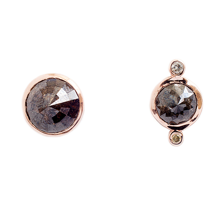 Galaxy rose cut diamond mismatch studs