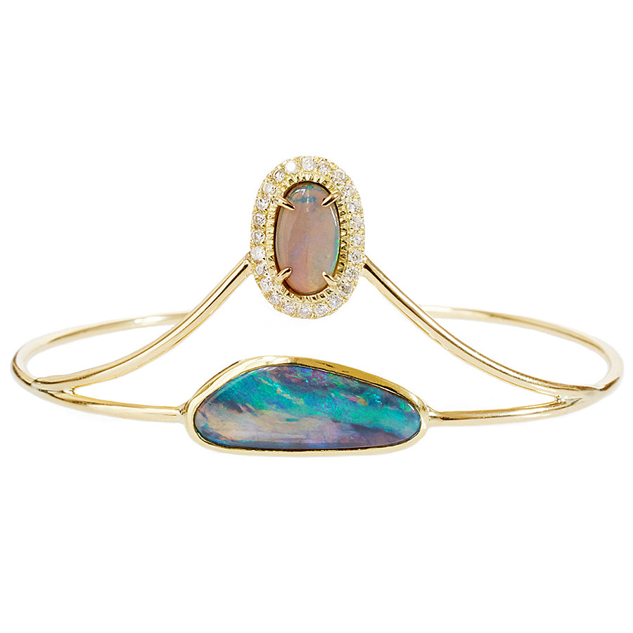 Galaxy Australian opal diamond cuff