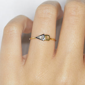 Galaxy double rose cut diamond ring