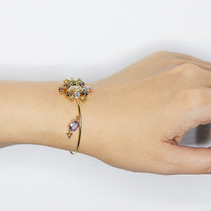 Galaxy multi color sapphire diamond bracelet