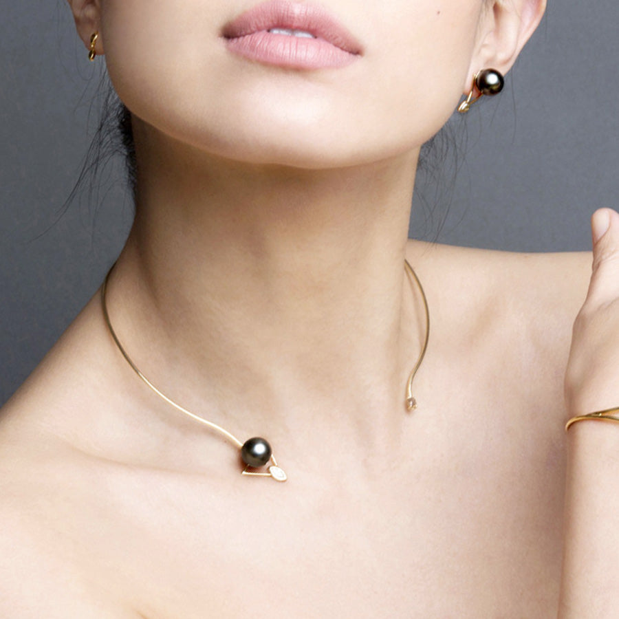 Galaxy Tahitian pearl mismatched earrings