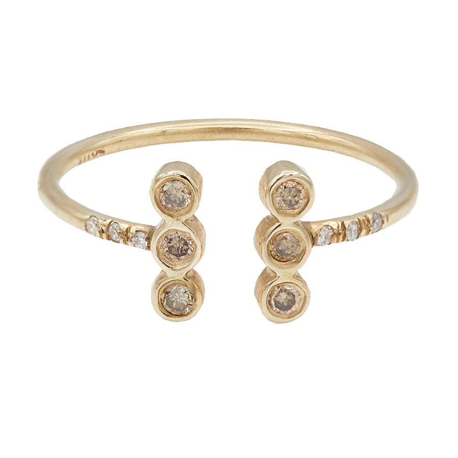 Gravity double bar diamond ring