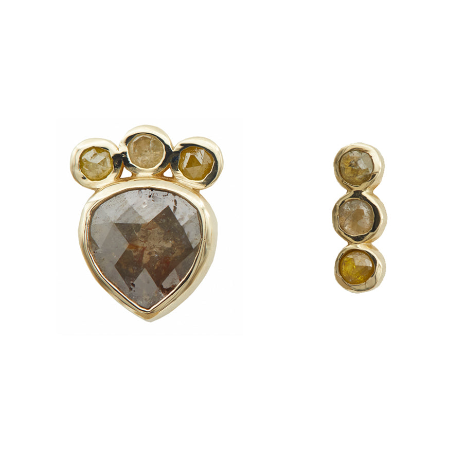 Heart of Light diamond rose cut diamond studs