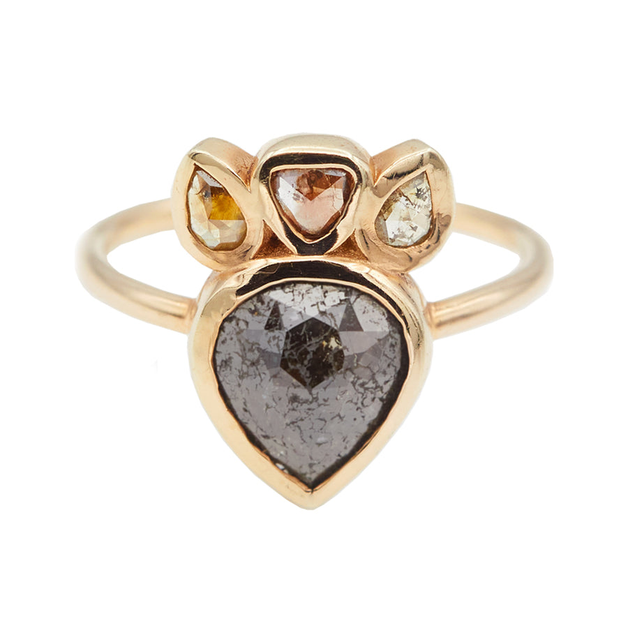 Heart of Light brown rose cut diamond ring
