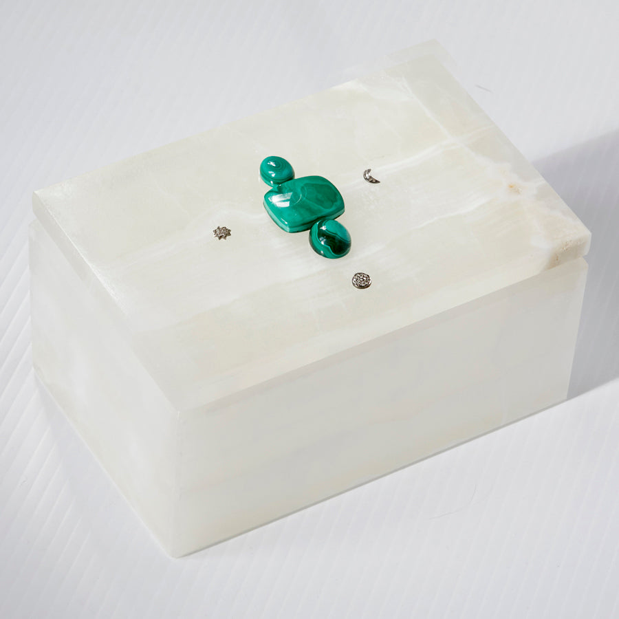 onyx malachite star moon sun diamond jewelry box