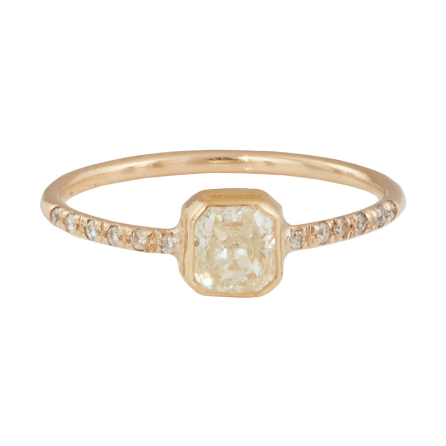 Galaxy light yellow diamond ring