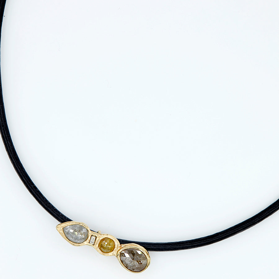 Stardust multi diamond choker necklace