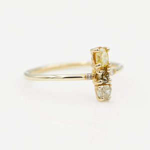 Stardust natural color three diamond ring