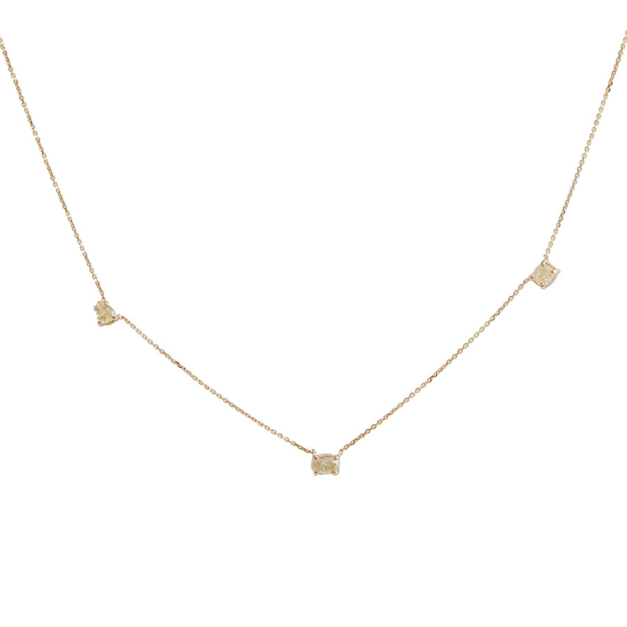 Stardust light yellow three diamond necklace