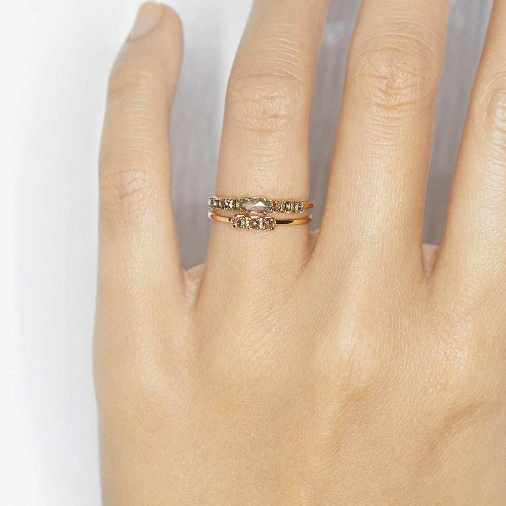 Champagne diamond band ring Clearance