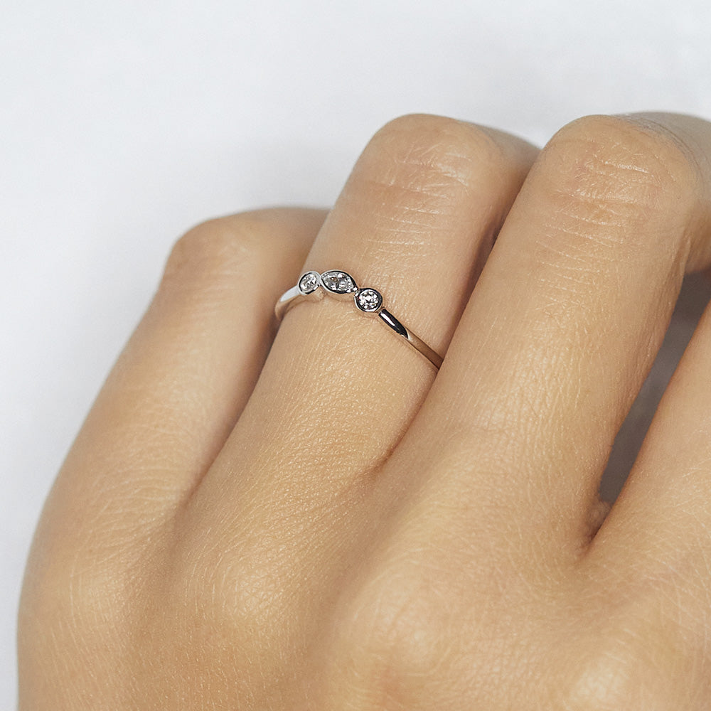 XW Bridal curve white gold diamond band