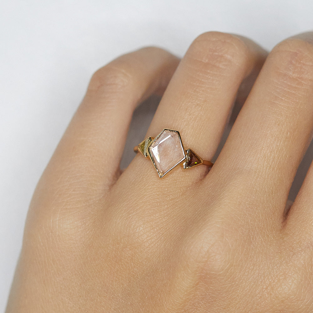 XW Bridal light pink sapphire diamond ring