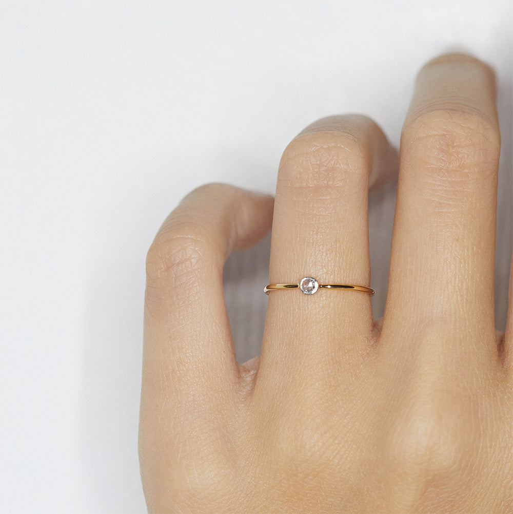 XW Bridal rose cut round diamond ring