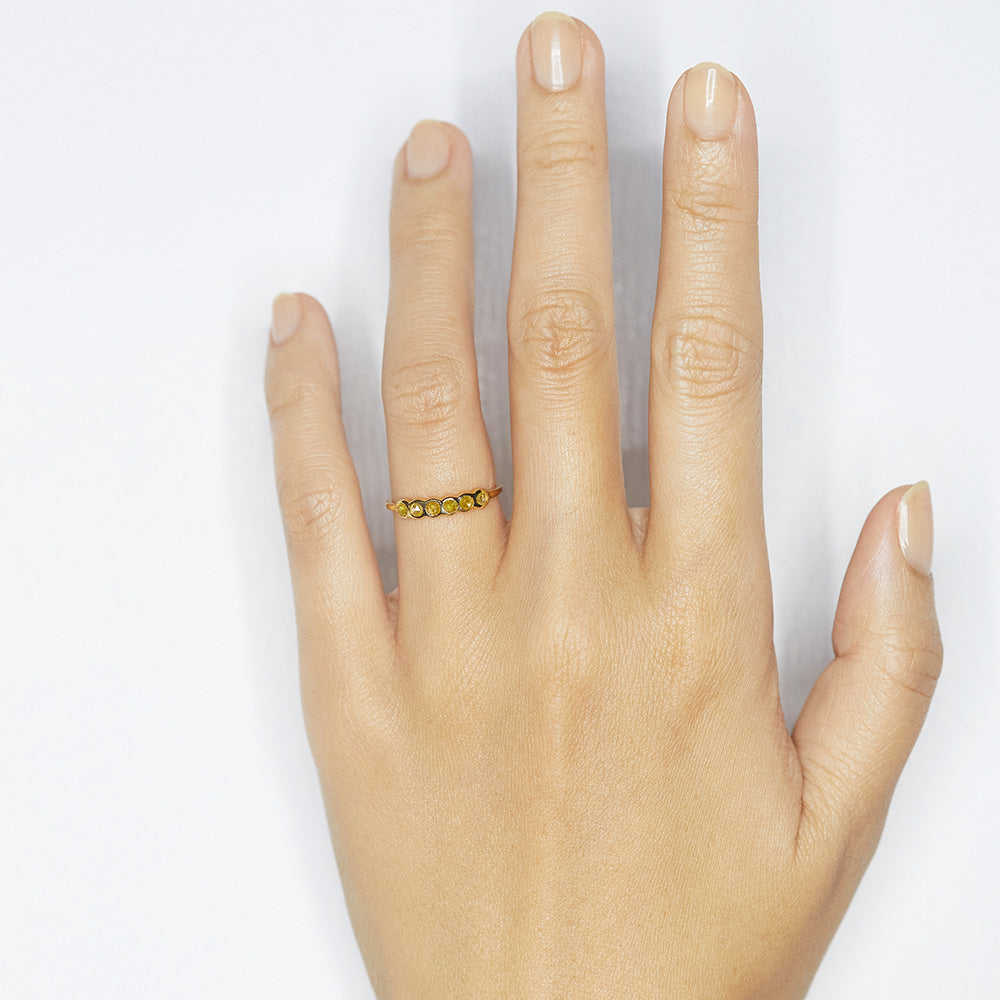 XW Bridal yellow diamond wedding band