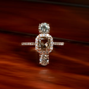 Galaxy natural color diamond rose gold ring