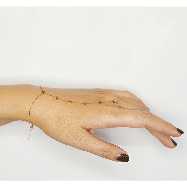 Stardust multi diamond ring bracelet