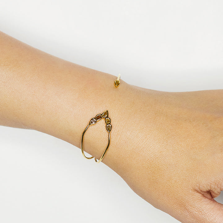 Galaxy color diamond cuff bracelet