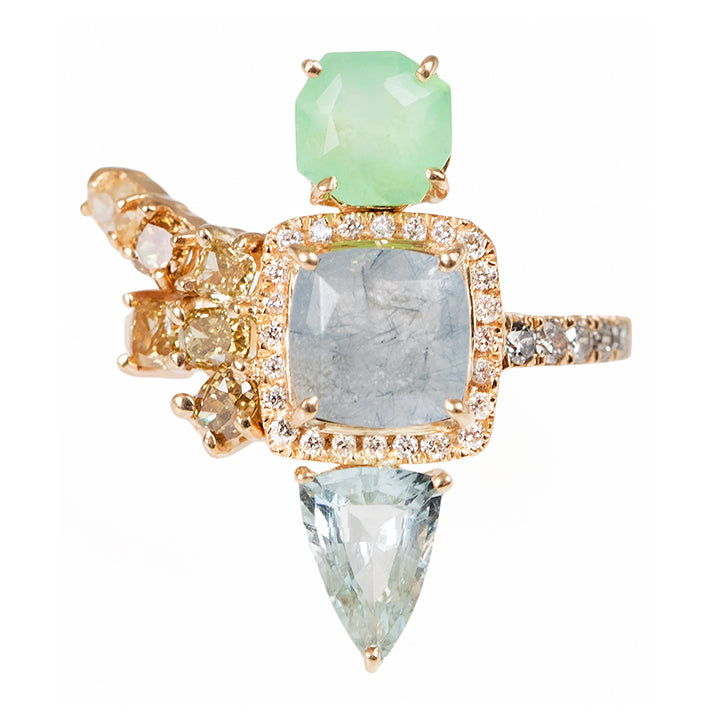 Galaxy Rare aqua diamond ring